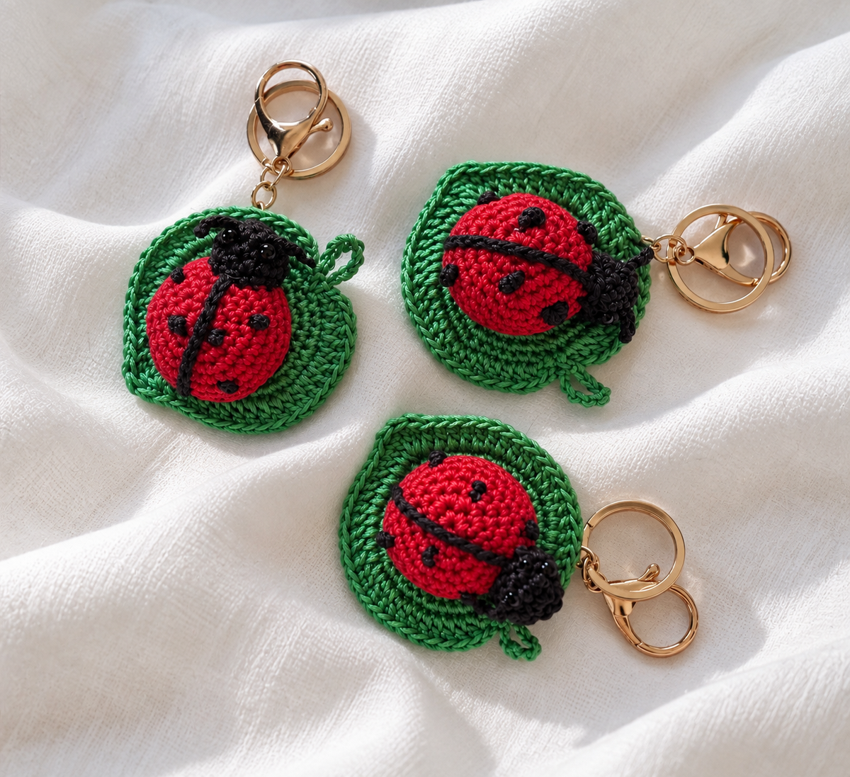 Portachiavi Coccinella all’uncinetto 🐞